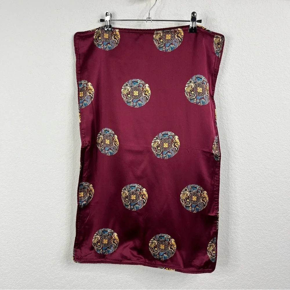West Elm Silk Set 2 Oriental Piped Shams Dragon Medallion